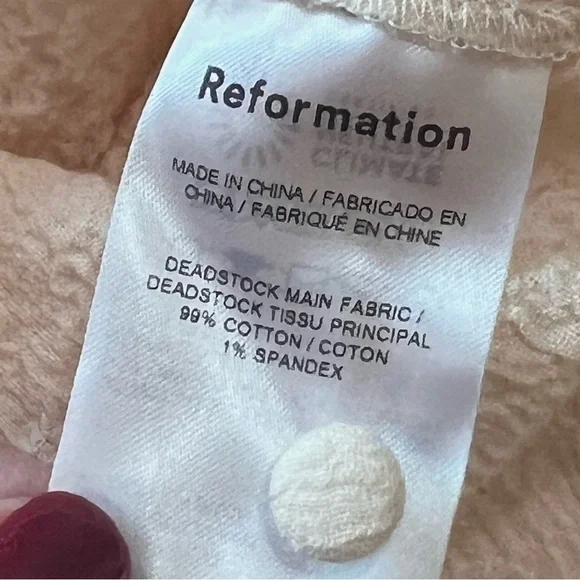 Reformation NWT Milana Blush Crepe Cotton Scoop Neck Long Sleeve Maxi Dress 8 - Picture 14 of 16